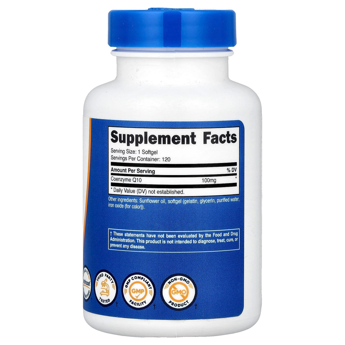 Nutricost CoQ10, 100 mg, 120 Softgels — alternate product view
