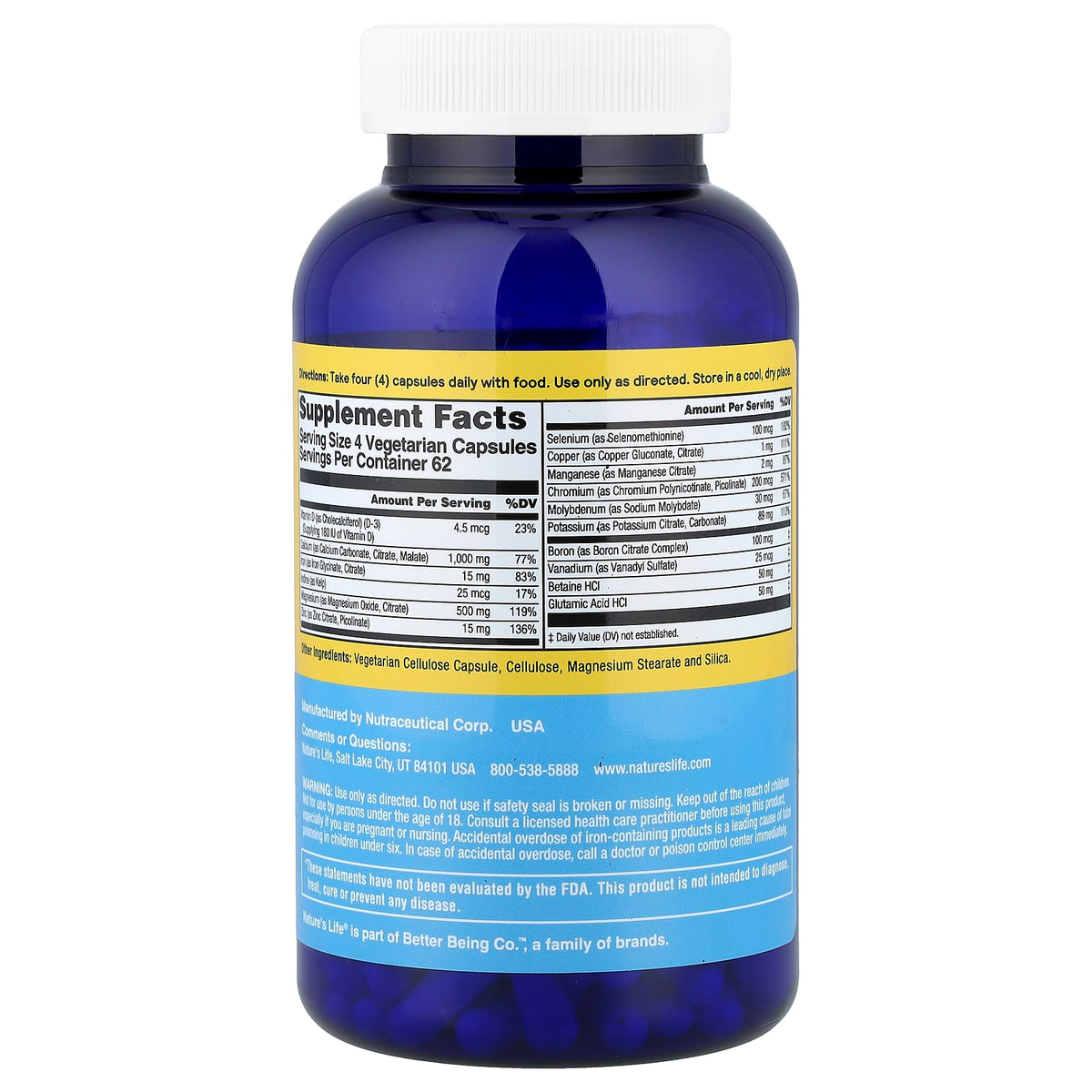 Nature's Life Mega Minerals, 250 Capsules — alternate product view