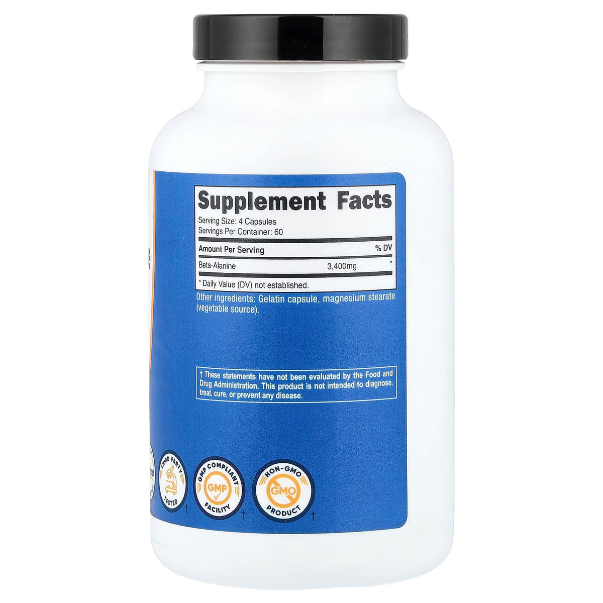 Nutricost Beta-Alanine, 850 mg, 240 Capsules - view 2