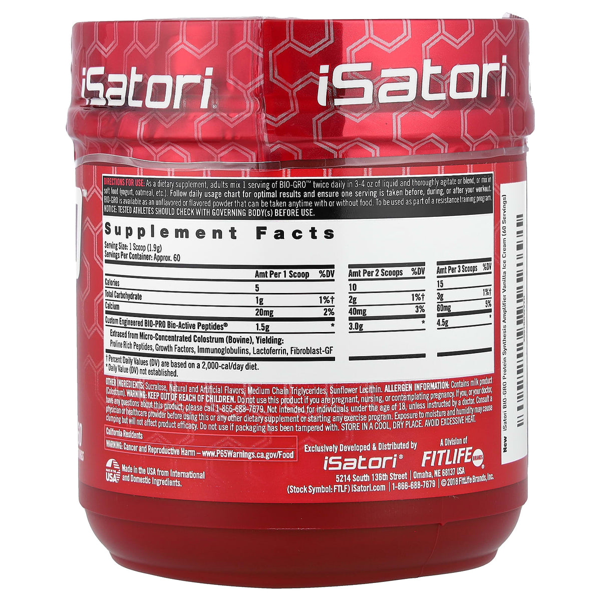 Isatori Bio-Gro Protein Synthesis Amplifier Vanilla Ice Cream 114 g — alternate product view