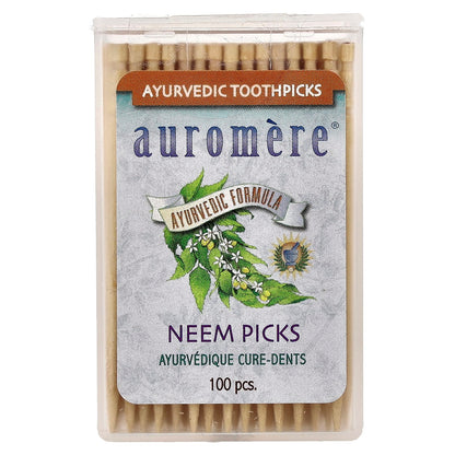 Auromere Ayurvedic Toothpicks, Neem Picks, 100 Pieces