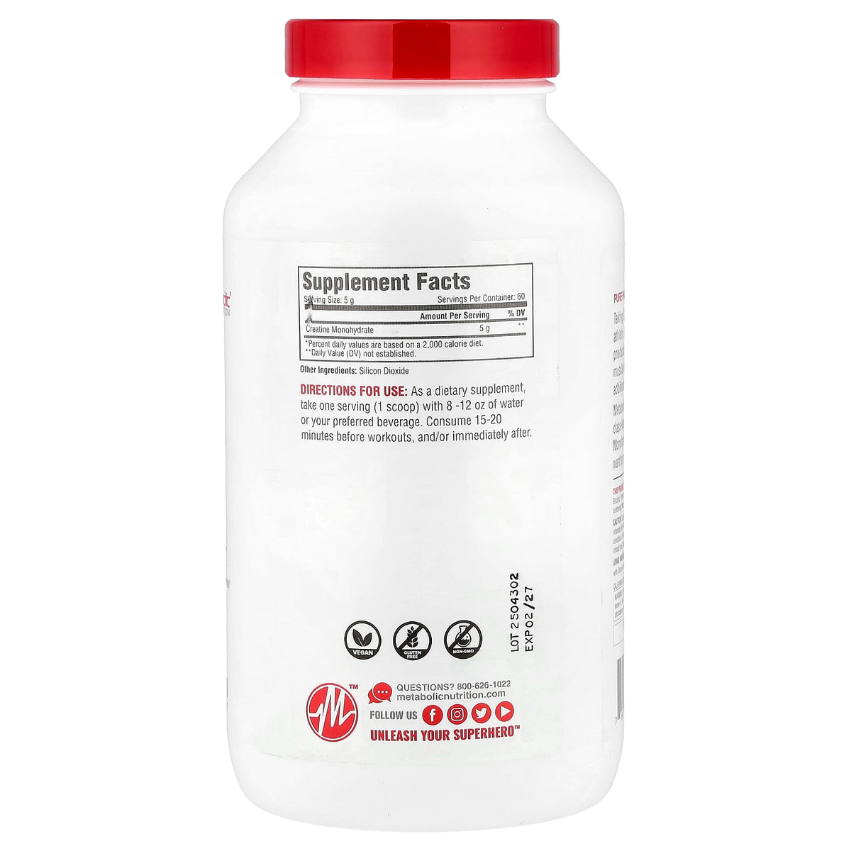 Metabolic Nutrition Creatine Unflavoured 300 g - view 2