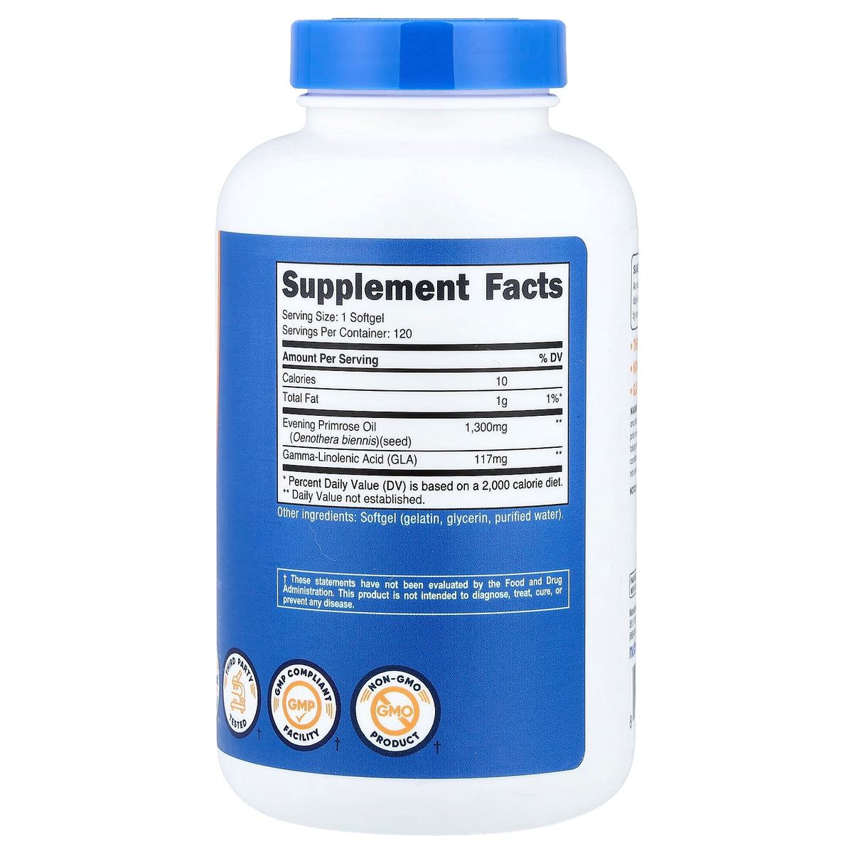 Nutricost Evening Primrose Oil, 1,300 mg, 120 Softgels - view 2