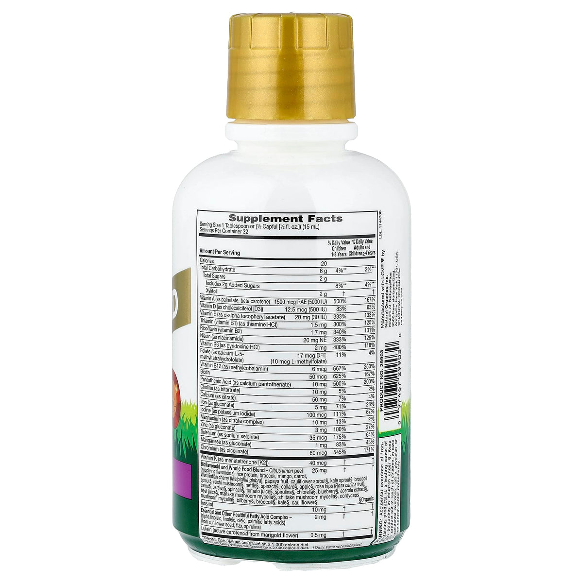 NaturesPlus Animal Parade Gold Multi Liquid, Tropical Berry, 480 ml (16 fl oz) - view 2