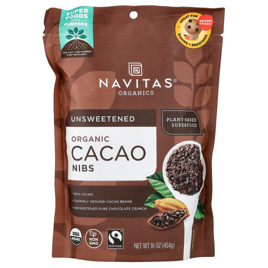 Navitas Organics Organic Cacao Nibs, Unsweetened, 454 g (16 oz)