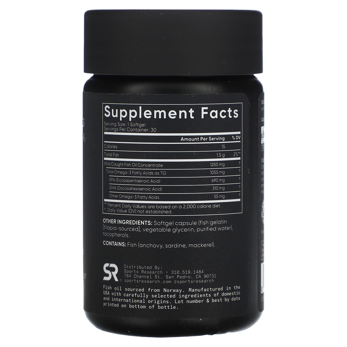 Sports Research Omega-3 Fish Oil Triple Strength, 30 Softgels - view 2