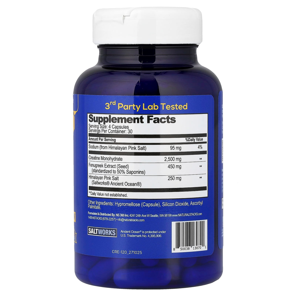 Natural Stacks Smart Creatine, 120 Vegan Capsules - view 2