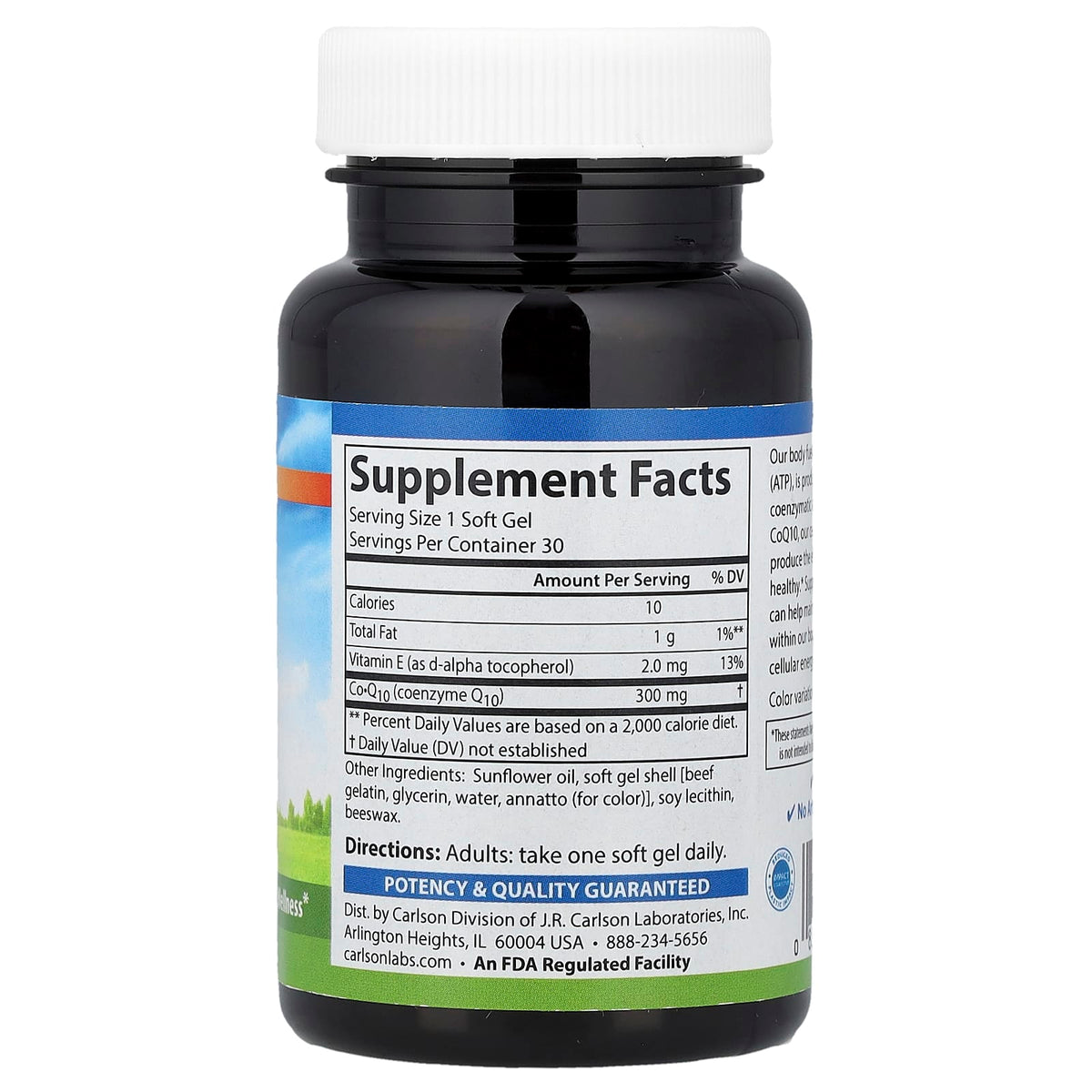 Carlson CoQ10 300 mg, 30 Soft Gels — alternate product view