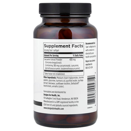 Designs For Health Curcum-Evail 400, 120 Capsules (400 mg Each) - view 2