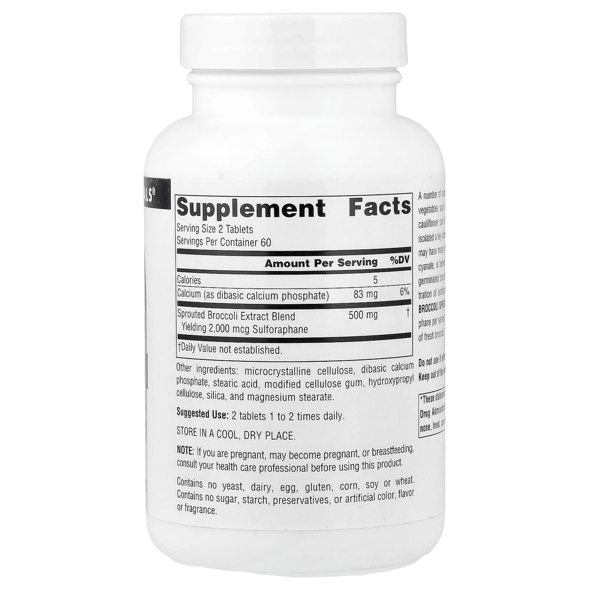 Source Naturals Broccoli Sprouts Extract, 250 mg, 120 Tablets - view 2