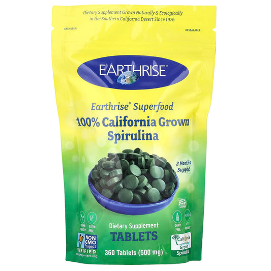 Earthrise 100% California Grown Spirulina, 500 mg, 360 Tablets
