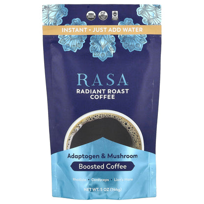 Rasa Adaptogen and Mushroom Instant Coffee, Radiant Roasted, 144 g