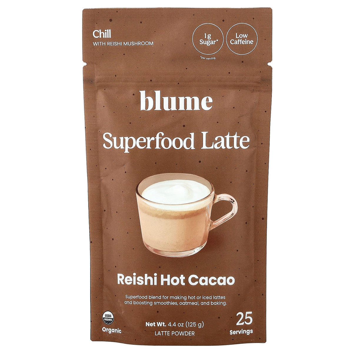 Blume Superfood Latte, Reishi Hot Cacao, 125 g (4.4 oz) — product view