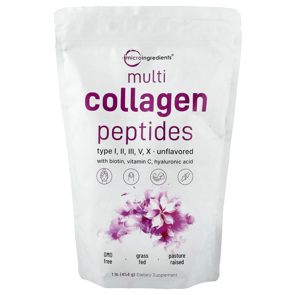Micro Ingredients Multi Collagen Peptides, Unflavoured, 454 g (1 lb)