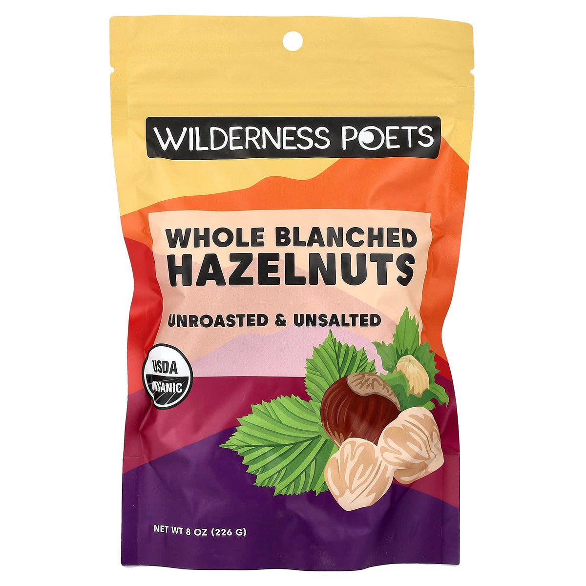 Wilderness Poets Organic Whole Blanched Hazelnuts 226 g