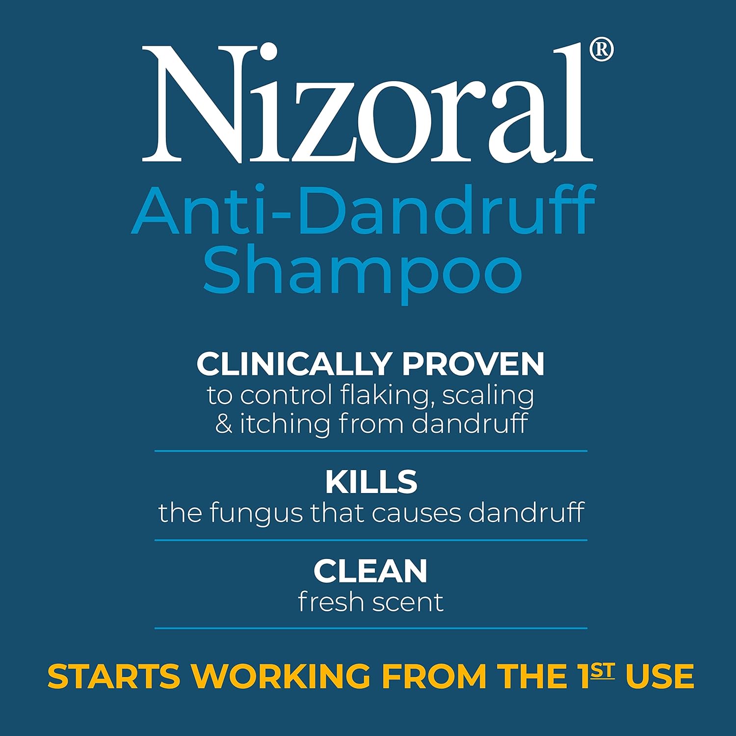 Nizoral Anti-Dandruff Shampoo with 1% Ketoconazole, Fresh Scent, 14 Fl Oz