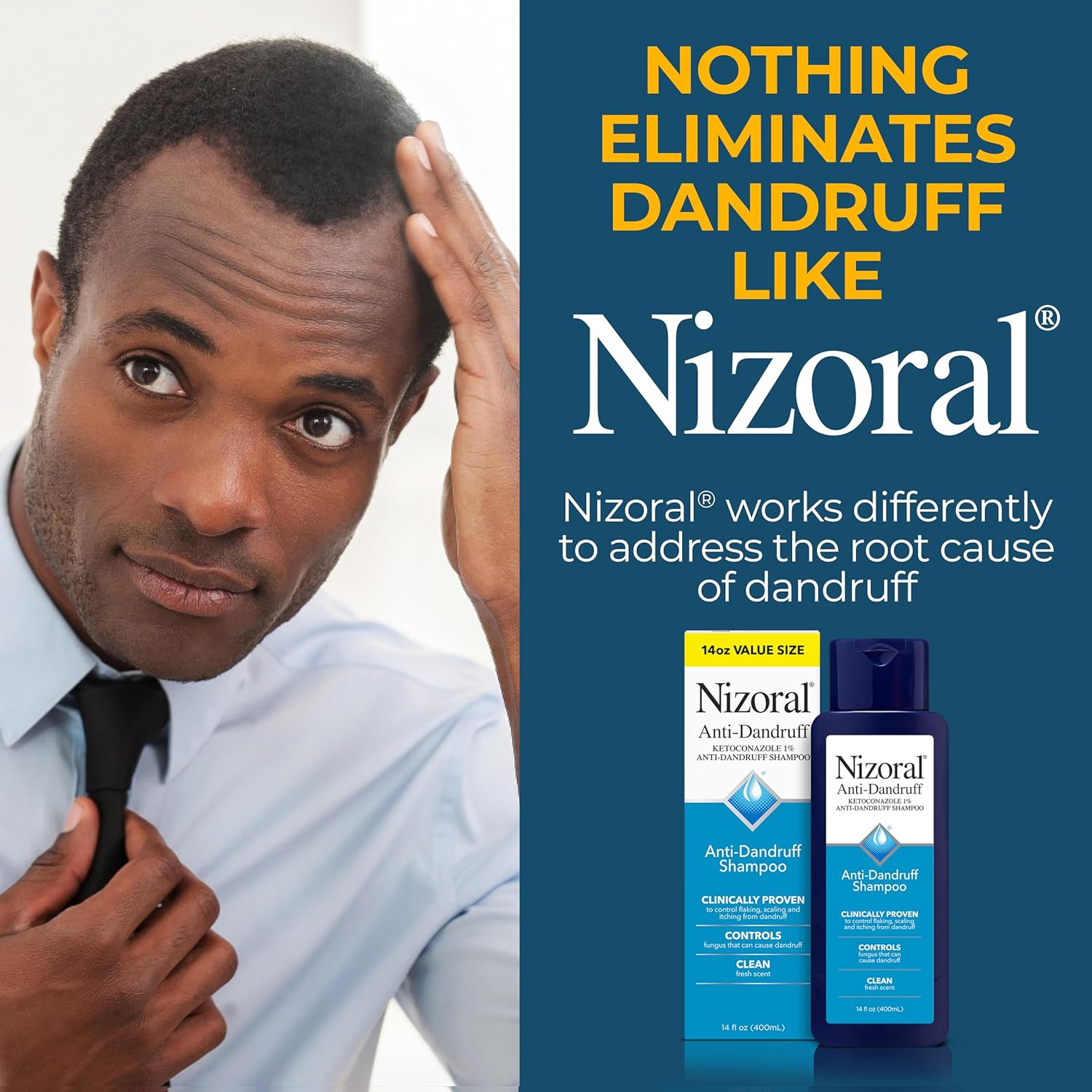 Nizoral Anti-Dandruff Shampoo with 1% Ketoconazole, Fresh Scent, 14 Fl Oz