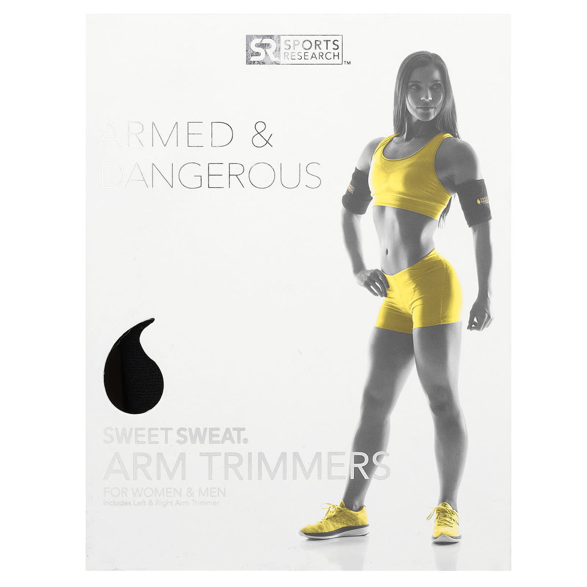 Sports Research Sweet Sweat Arm Trimmers, Medium, Black & Yellow, 1 Pair - view 2