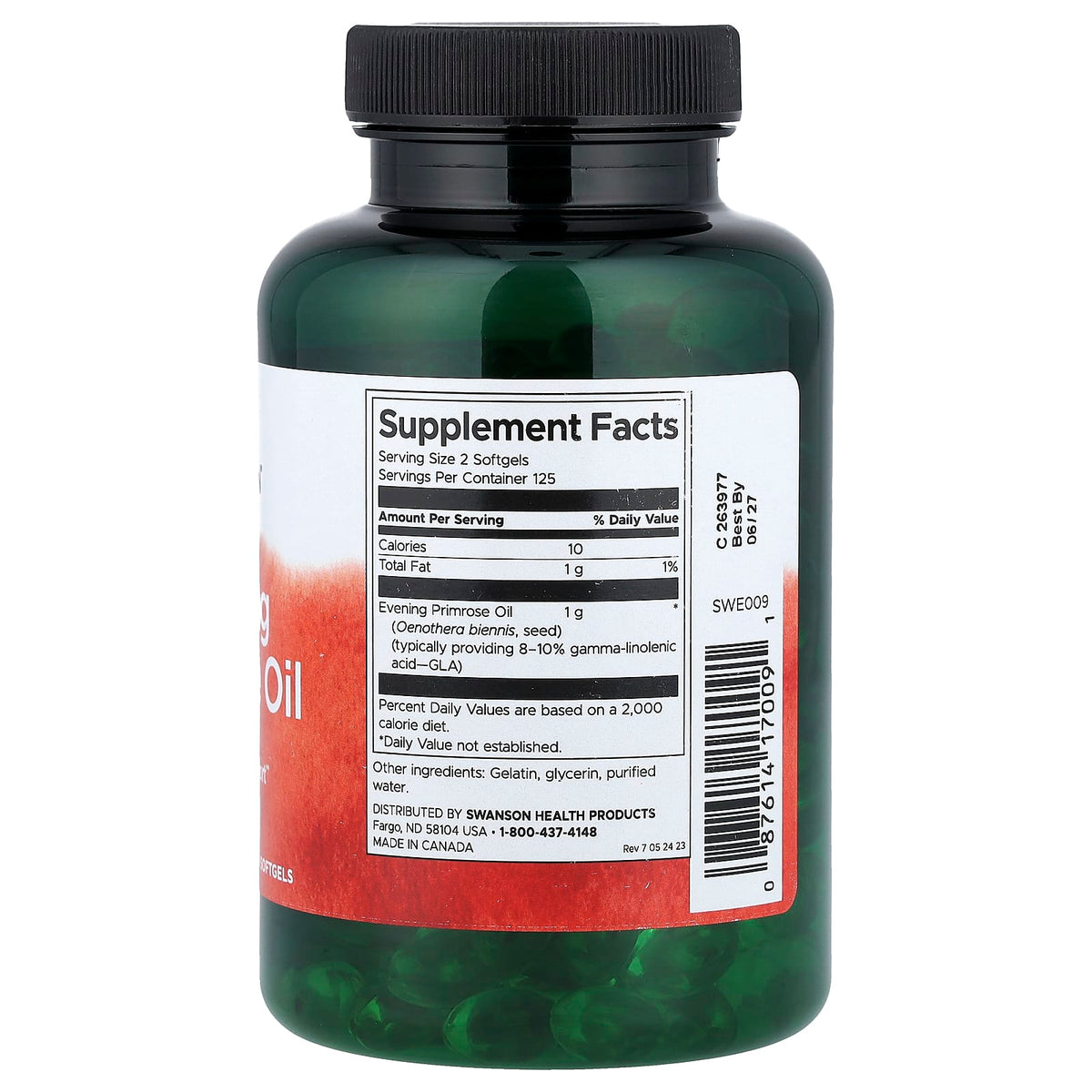 Swanson Vitamins Evening Primrose Oil, 250 Softgels (500 mg Each) - view 2