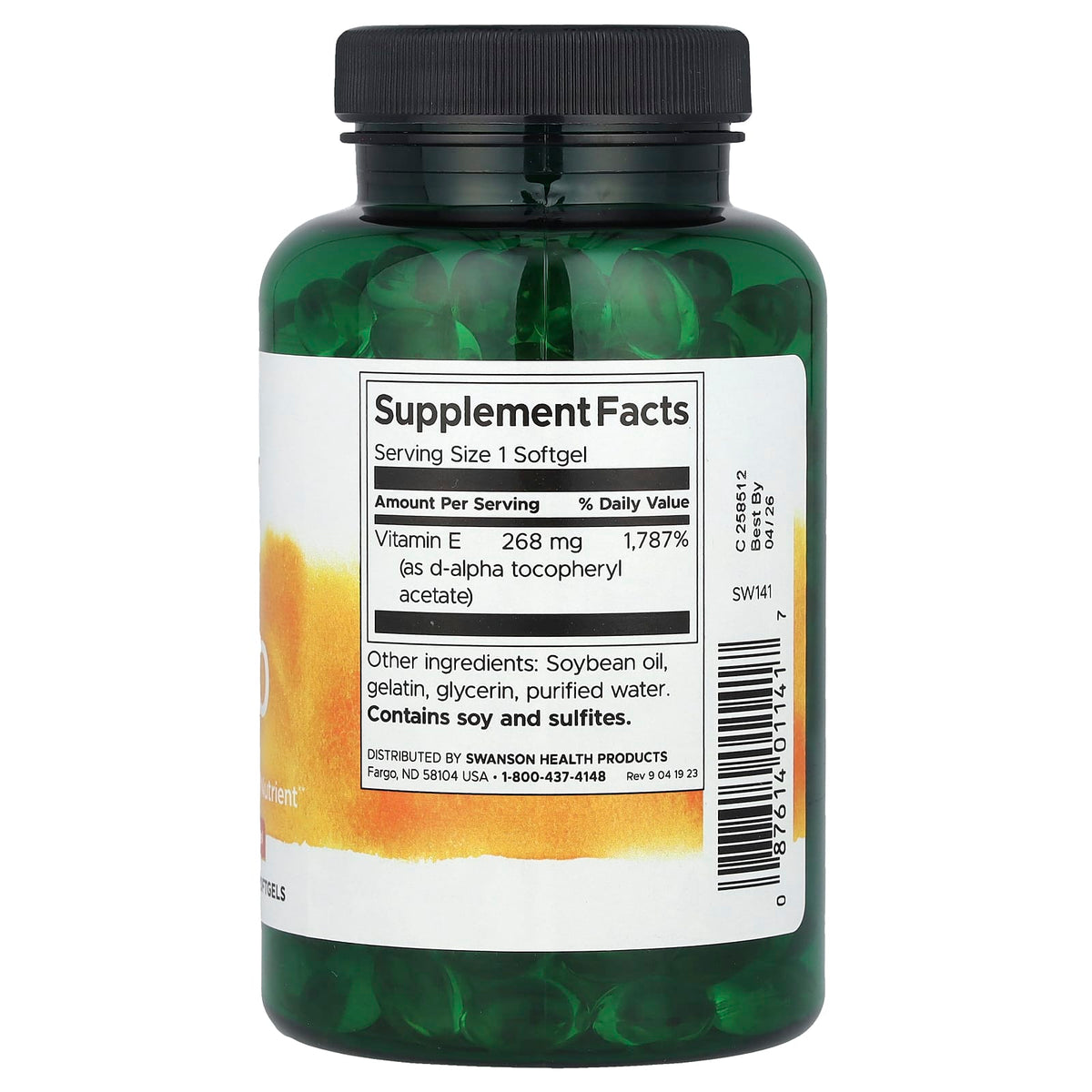 Swanson Vitamins Natural E-400, 268 mg (400 IU), 250 Softgels - view 2