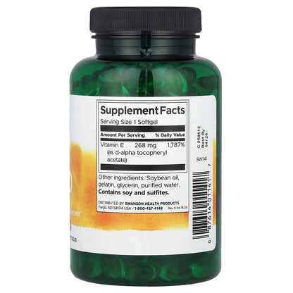 Swanson Vitamins Natural E-400, 268 mg (400 IU), 250 Softgels - view 2