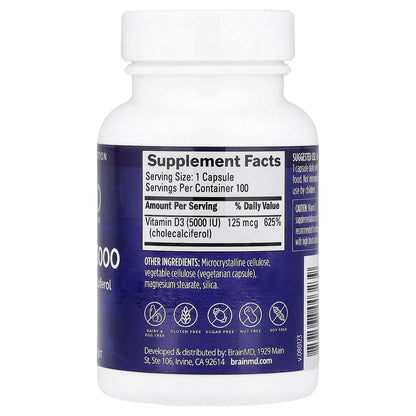 BrainMD Vitamin D3 5000 IU 100 Capsules - view 2