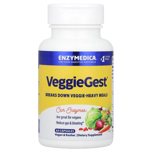 Enzymedica VeggieGest Digestive Enzymes, 60 Capsules