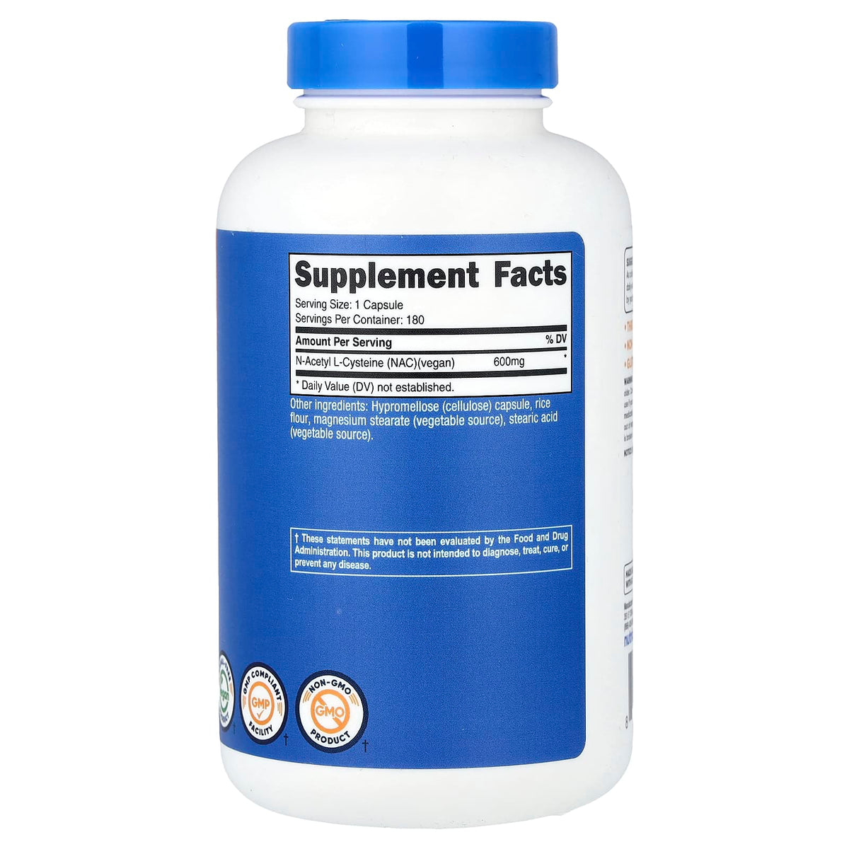 Nutricost NAC, 600 mg, 180 Capsules - view 2