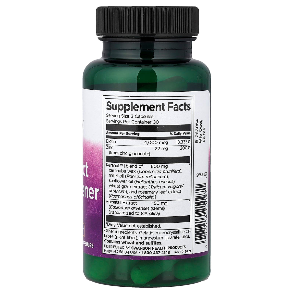 Swanson Vitamins Full Effect Hair Thickener, 60 Capsules - view 2