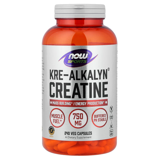 NOW Foods Sports Kre-Alkalyn Creatine, 240 Veg Capsules (0.75 g per Capsule)