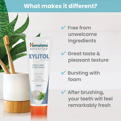 Himalaya Xylitol Toothpaste, Mint, Fluoride-Free, 113 g - view 6