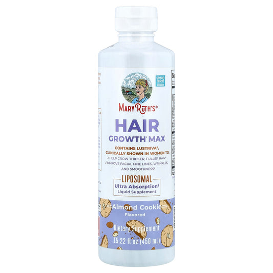 MaryRuth's Hair Growth Max Liposomal, Almond Cookie, 450 ml (15.22 fl oz)
