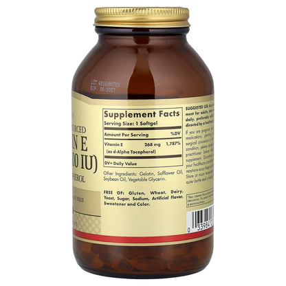 Solgar Naturally Sourced Vitamin E 268 mg (400 IU), 250 Softgels - view 2