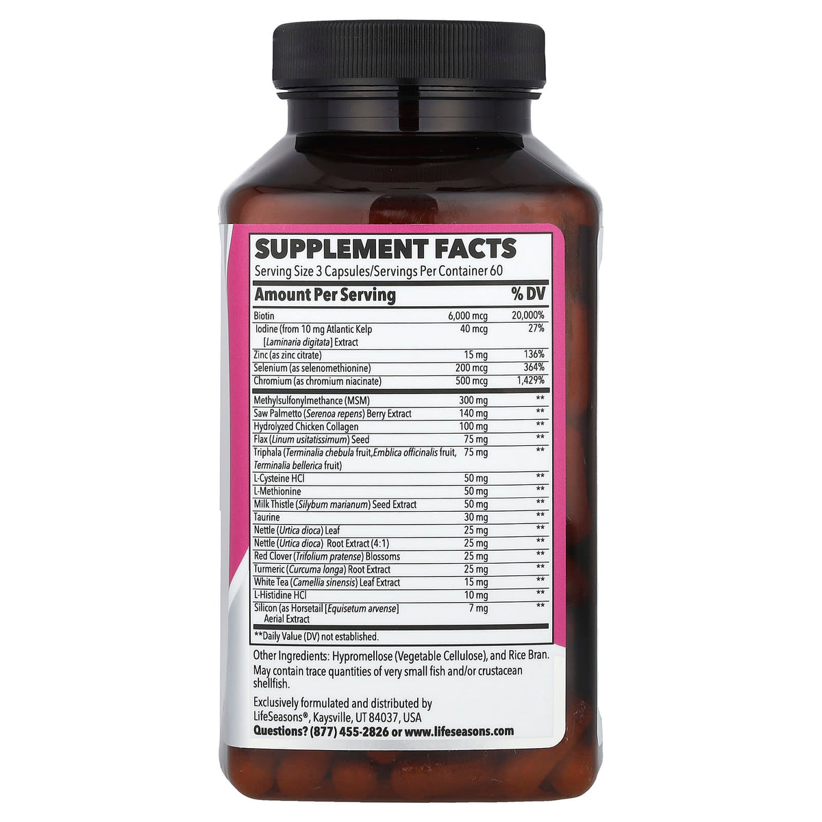 LifeSeasons Therapeutics Beau-T Hair, Skin & Nails 180 Veg Capsules - view 2