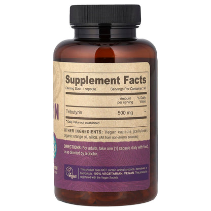 Deva Vegan Tributyrin, 500 mg, 90 Vegan Caps - view 2