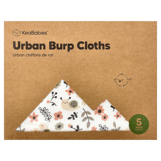 KeaBabies Urban Burp Cloths 5 Pack
