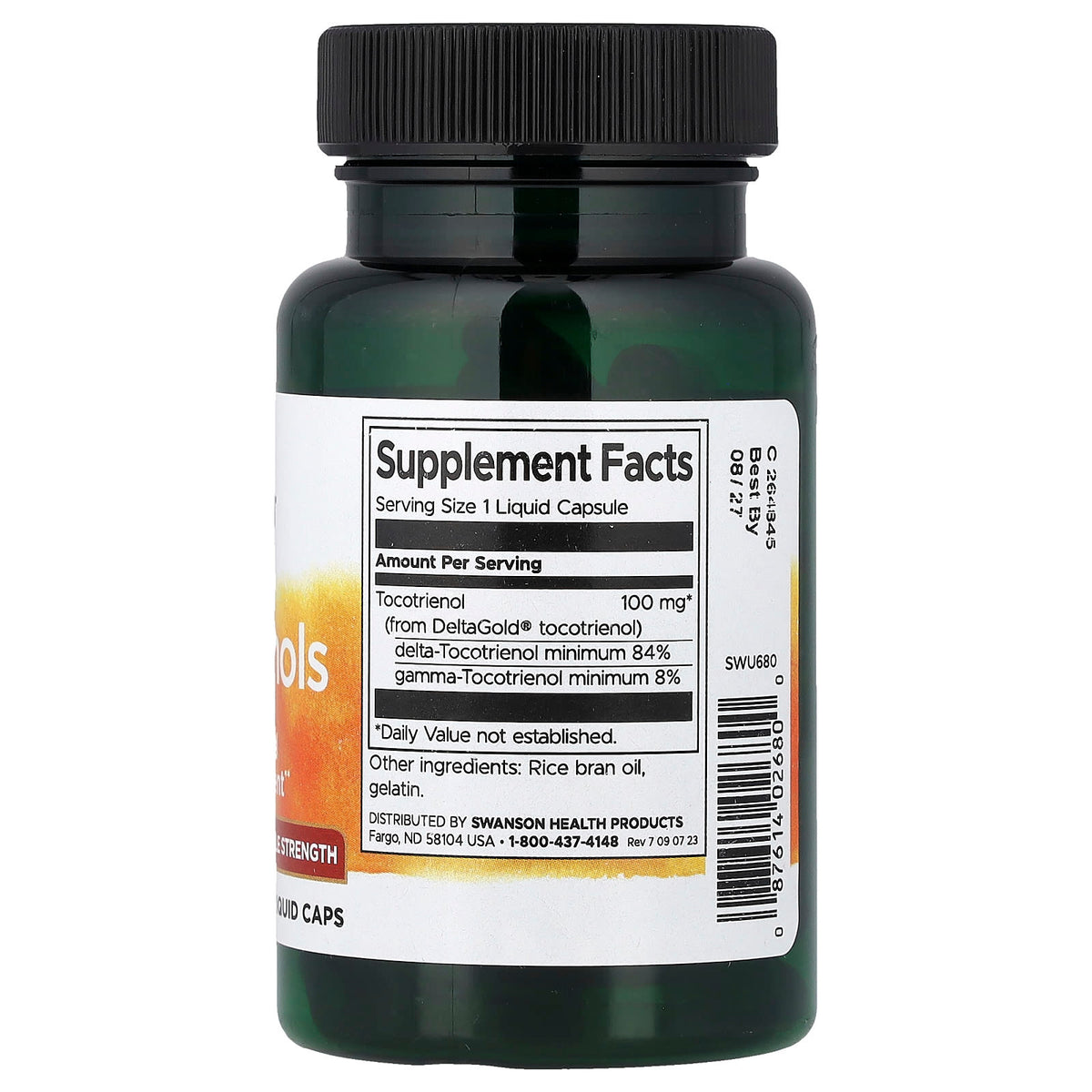 Swanson Vitamins Tocotrienols 100 mg, 60 Liquid Caps — alternate product view