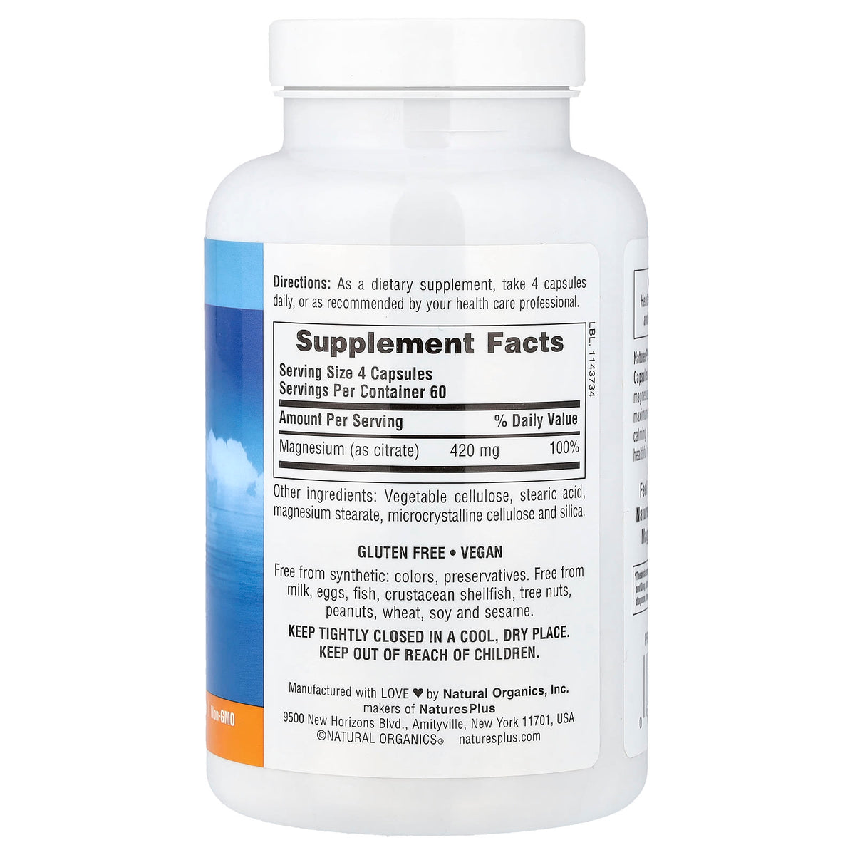 NaturesPlus KalmAssure Magnesium, 240 Vegan Capsules (105 mg per Capsule) - view 2