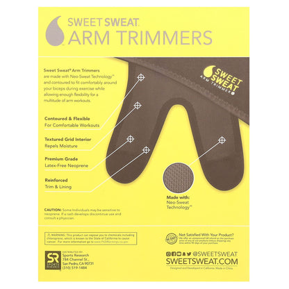 Sports Research Sweet Sweat Arm Trimmers, Medium, Black & Yellow, 1 Pair - view 3