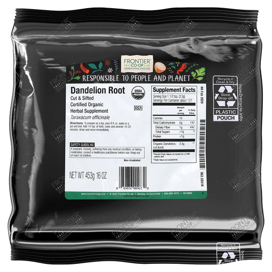 Frontier Co-op Organic Dandelion Root, Cut & Sifted, 453 g (16 oz) - view 2