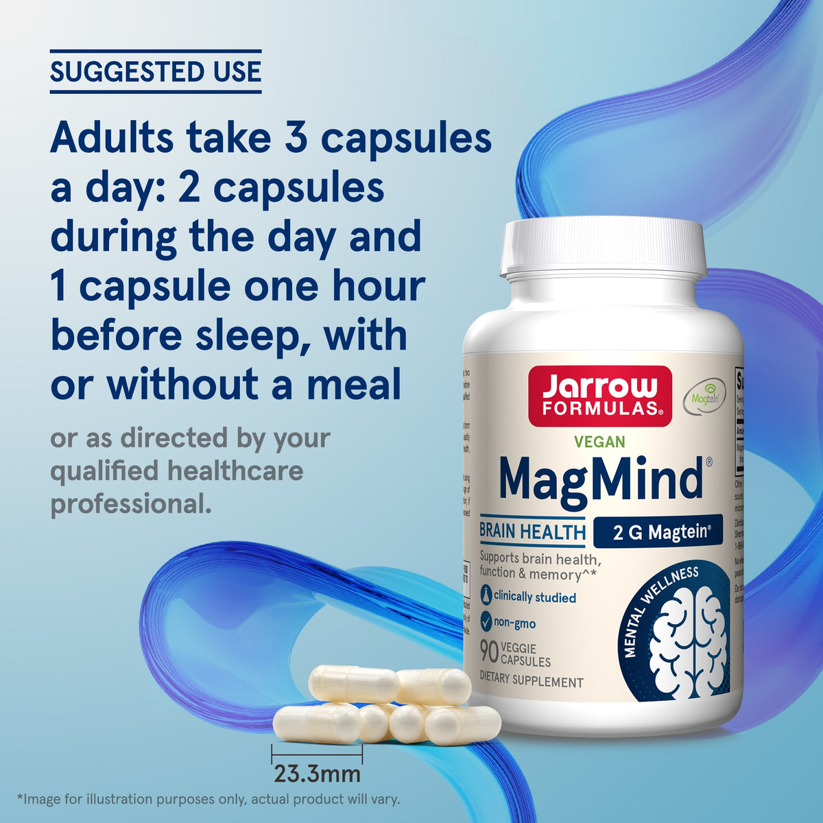 Jarrow Formulas MagMind, 90 Veggie Capsules (48 mg per Capsule) - view 5