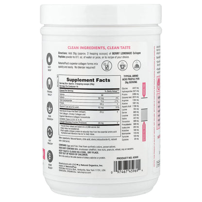 NaturesPlus Collagen Peptides, Berry Lemonade, 364 g (0.8 lb) - view 2