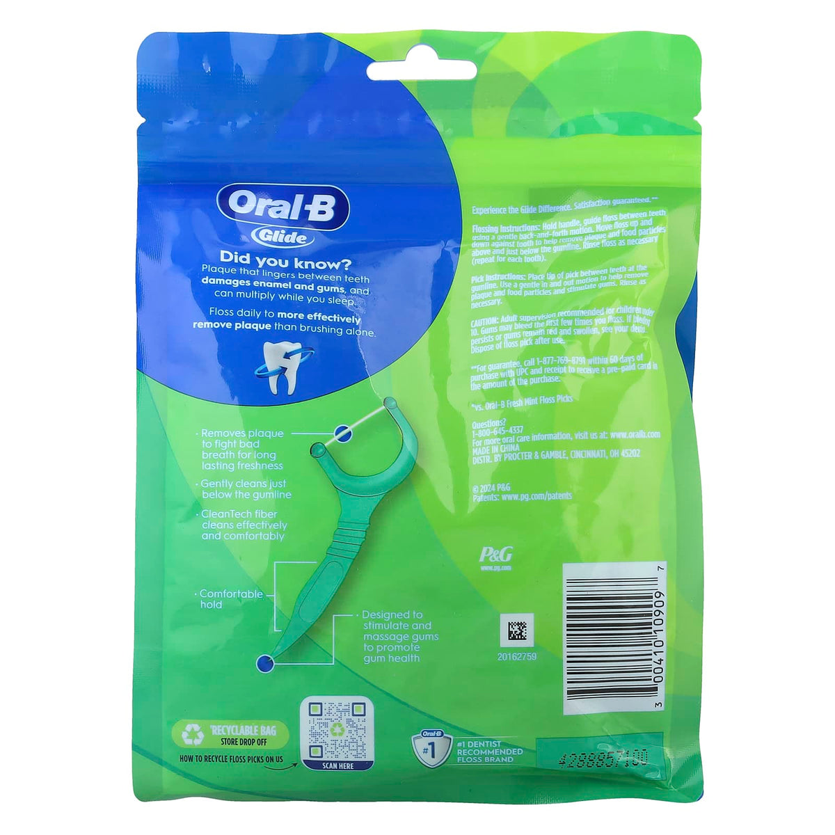 Oral-B Glide Scope Outlast Floss Picks, Mint, 225 Count - view 2