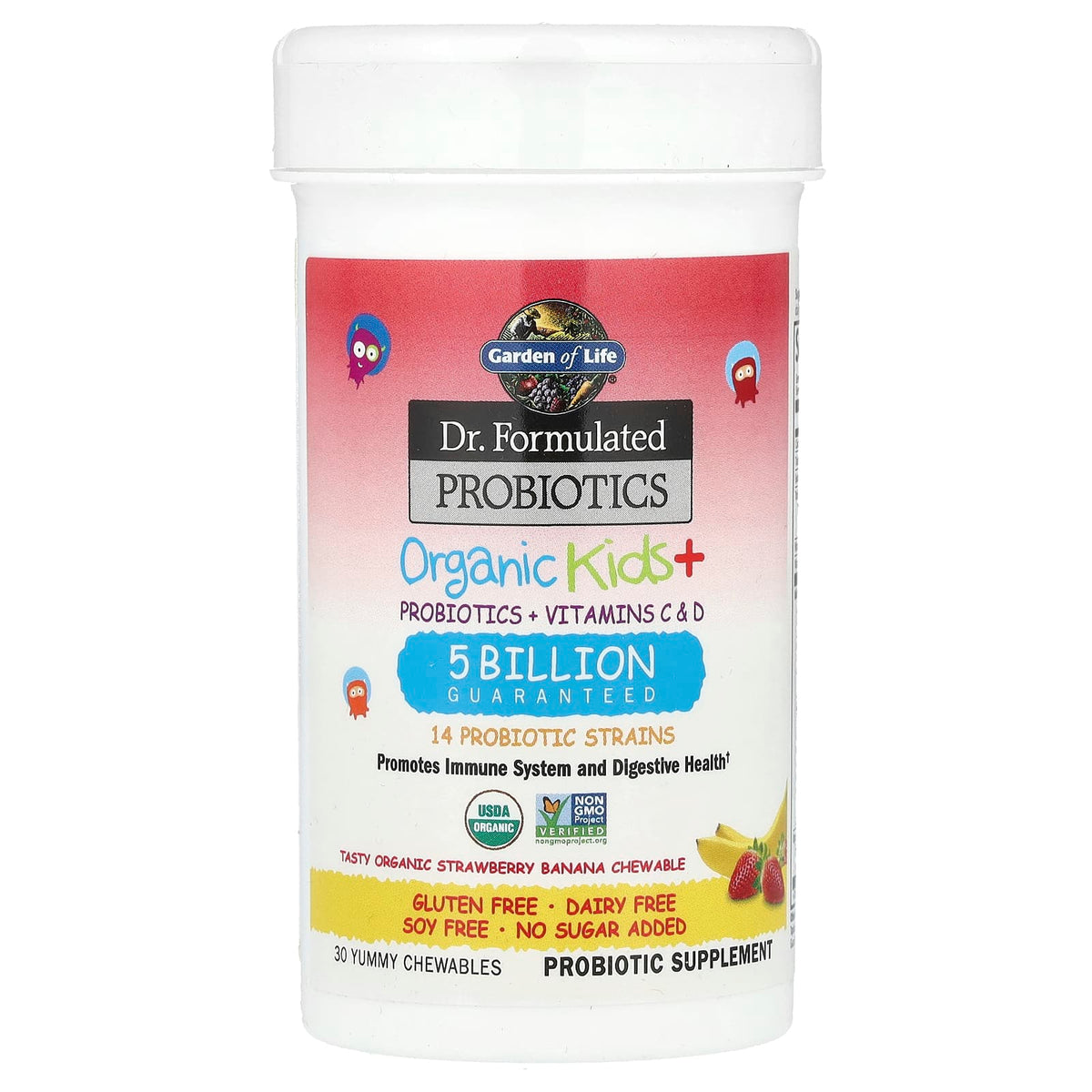 Garden of Life Organic Kids+ Probiotic Chewables, Strawberry Banana, 30 Count - view 3