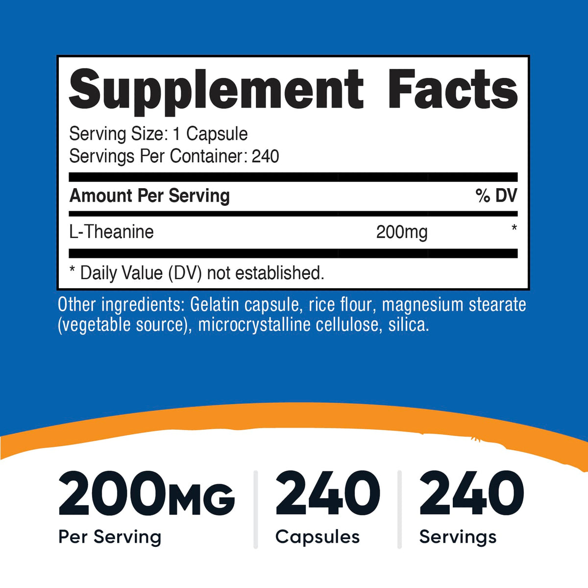 Nutricost L-Theanine, 200 mg, 240 Capsules - view 3