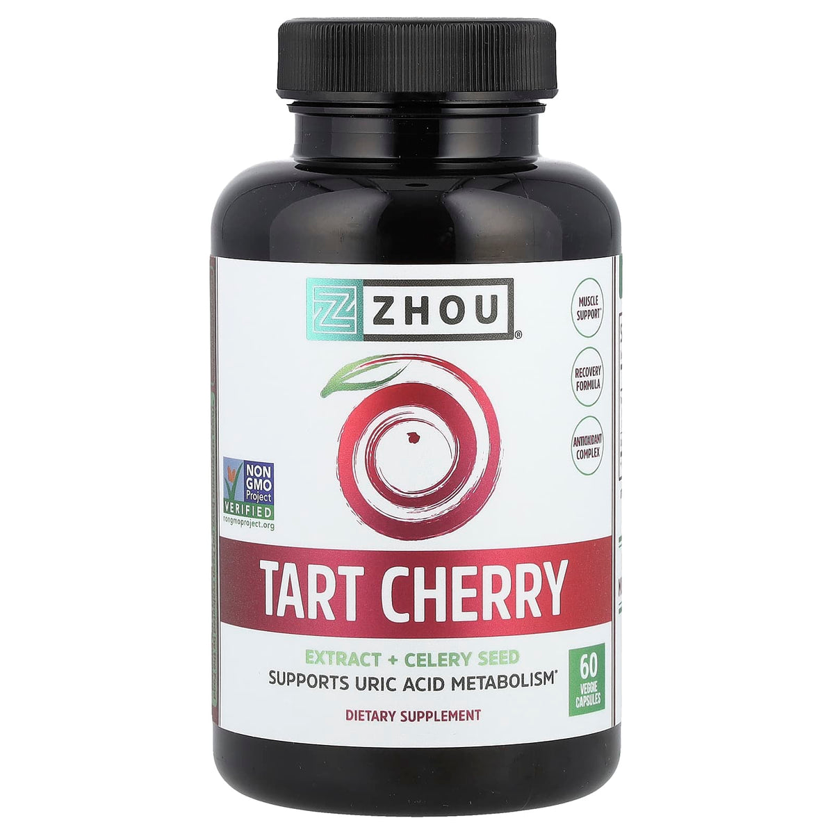 Zhou Nutrition Tart Cherry Extract + Celery Seed, 60 Veggie Capsules