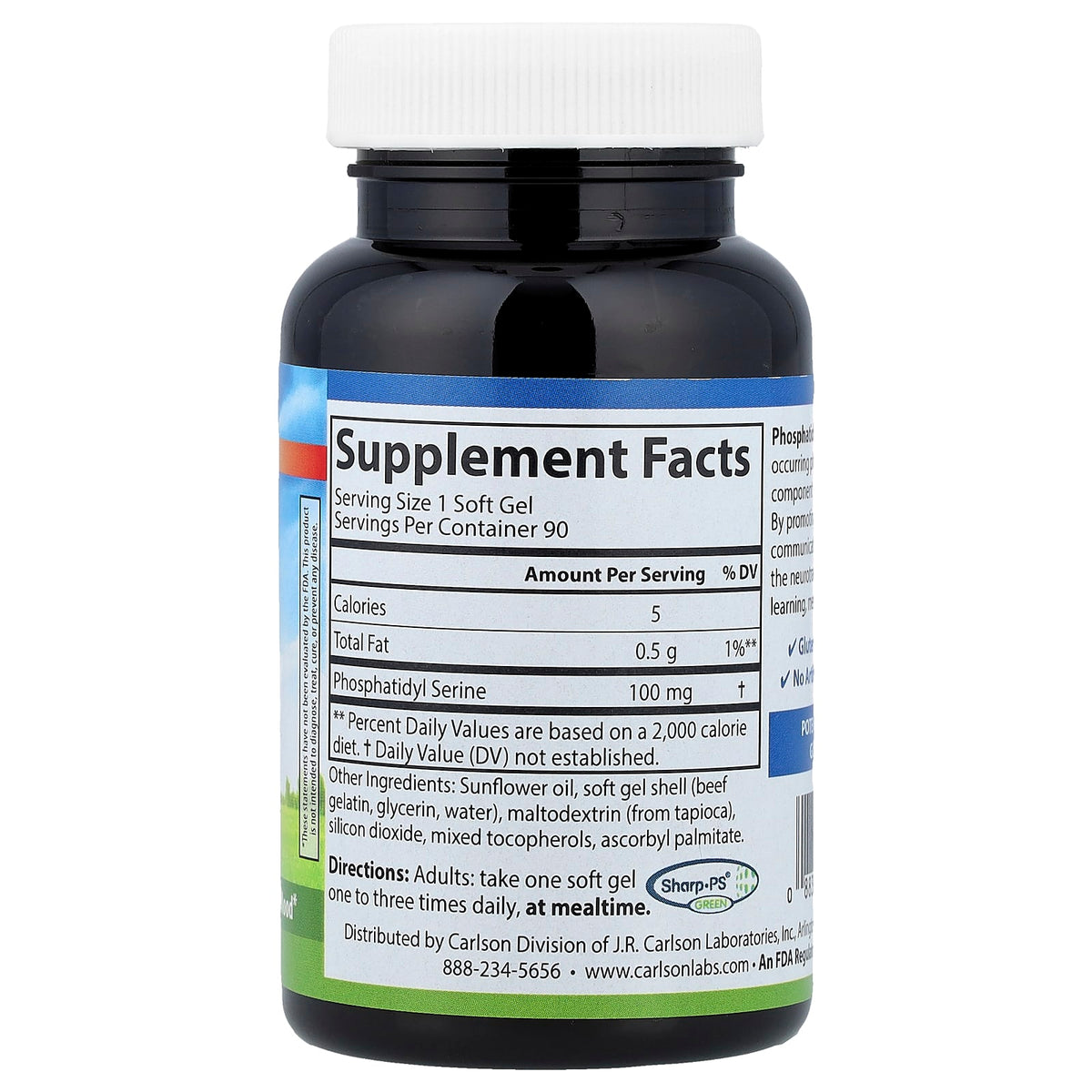 Carlson Phosphatidyl Serine 100 mg, 90 Soft Gels — alternate product view
