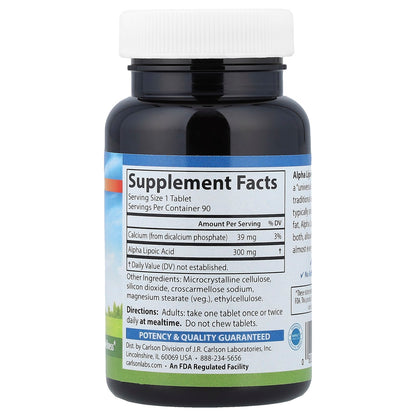 Carlson Alpha Lipoic Acid 300 mg, 90 Tablets - view 2