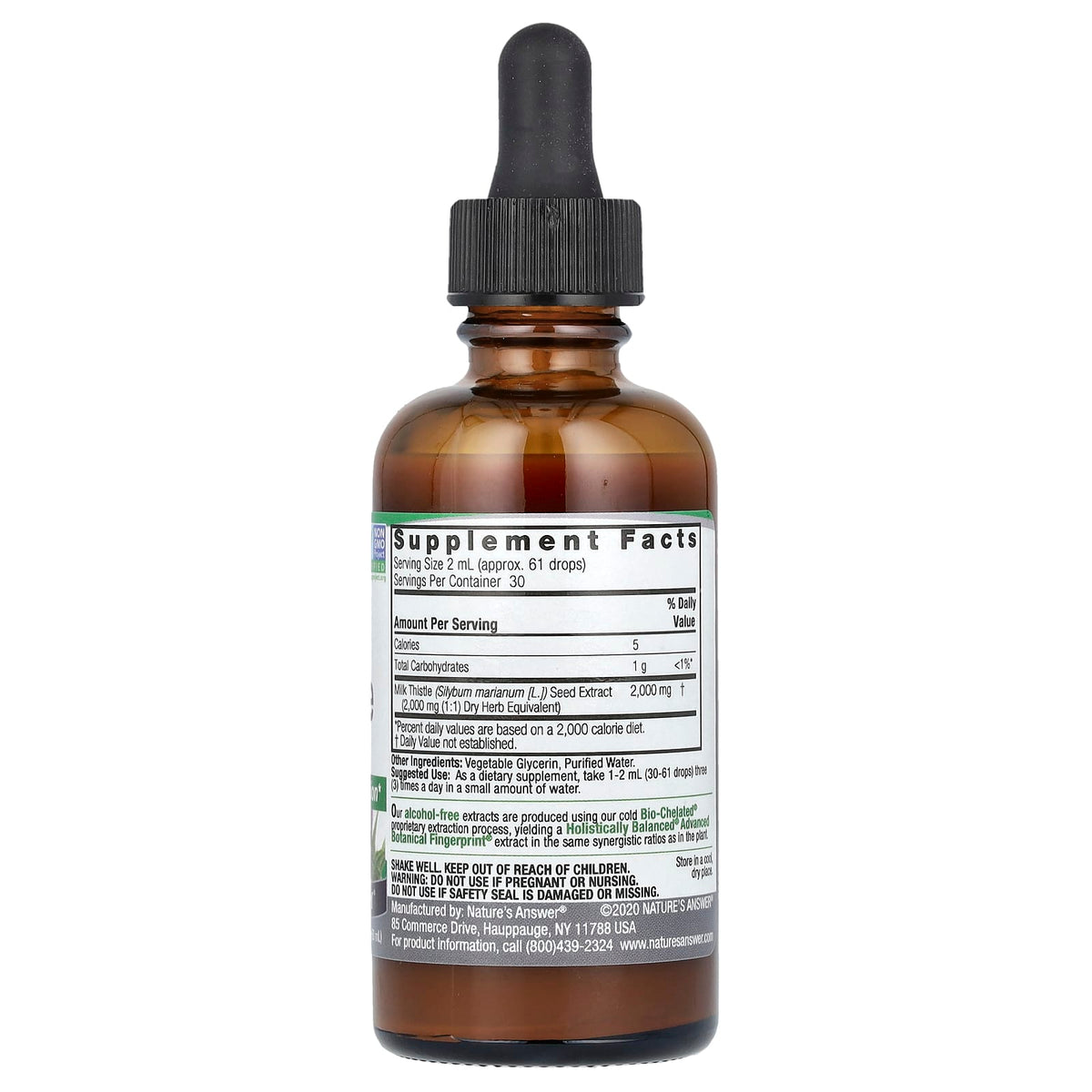 Nature's Answer Milk Thistle Seed Fluid Extract, Alcohol-Free, 60 ml (2 fl oz) - view 2