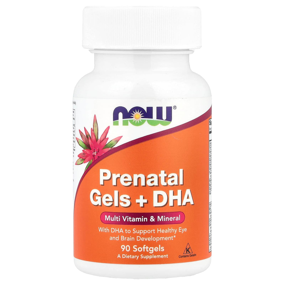 NOW Foods Prenatal Gels + DHA, 90 Softgels — product view